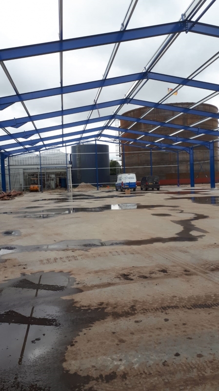 komkommerkwekerij spanten zetten loods 2